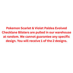 Pokemon Scarlet & Violet Paldea Evolved Checklane Blister