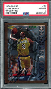 1996/97 Topps Finest Kobe Bryant Rookie w/ Coating PSA 8 Lakers