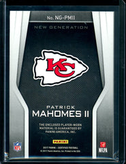 2017 Panini Certified Patrick Mahomes II Rookie New Generation Patch /299 *Condition*
