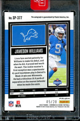 2022 Panini Chronicles Score Jameson Williams Rookie Auto Red Zone /20 Lions