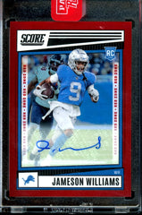 2022 Panini Chronicles Score Jameson Williams Rookie Auto Red Zone /20 Lions