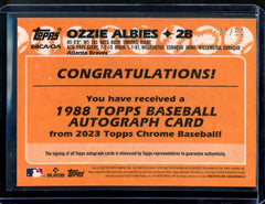 2023 Topps Chrome Ozzie Albies 1988 Topps Auto /50 Braves