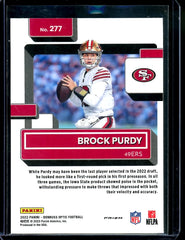 2022 Panini Optic Brock Purdy Rookie Purple Shock 49ers