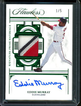 2023 Panini Flawless Eddie Murray Signature Prime Materials Patch Auto Emerald /5 Braves