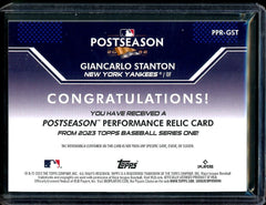 2023 Topps Giancarlo Stanton Postseason Patch Red /15 Yankees