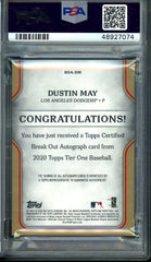 2020 Topps Tier One Dustin May Rookie Auto /299 PSA 9 Dodgers