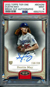 2020 Topps Tier One Dustin May Rookie Auto /299 PSA 9 Dodgers