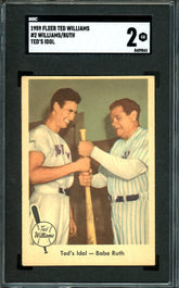 1959 Fleer Ted Williams/Babe Ruth "Ted's Idol" SGC 2 Red Sox
