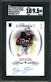 2019 Panini Flawless Josh Jacobs Rookie Sapphire Auto /15 SGC 9.5 Raiders