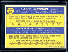 1970 Topps Thurman Munson/Dave McDonald Rookie Stars #189 Yankees
