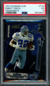 1997 Topps Stadium Club Emmitt Smith Triumvirate PSA 5 Cowboys