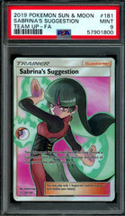 2019 Pokemon Sun and Moon Sabrina's Suggestion 181/181 PSA 9