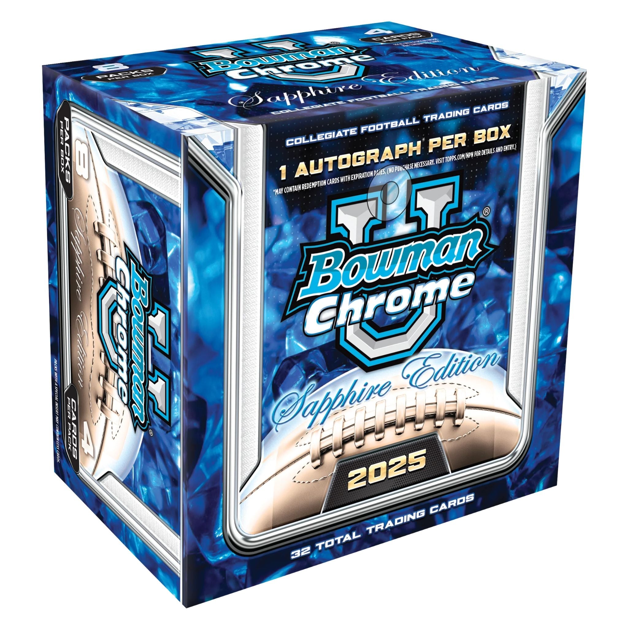 2025 Bowman Chrome University Football Sapphire Edition Box