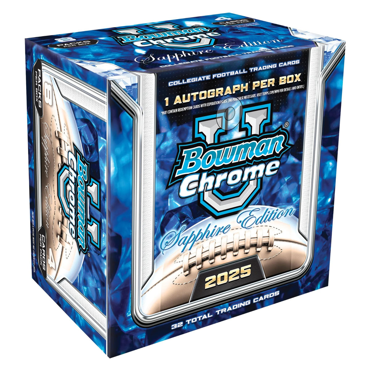 2025 Bowman Chrome University Football Sapphire Edition Box