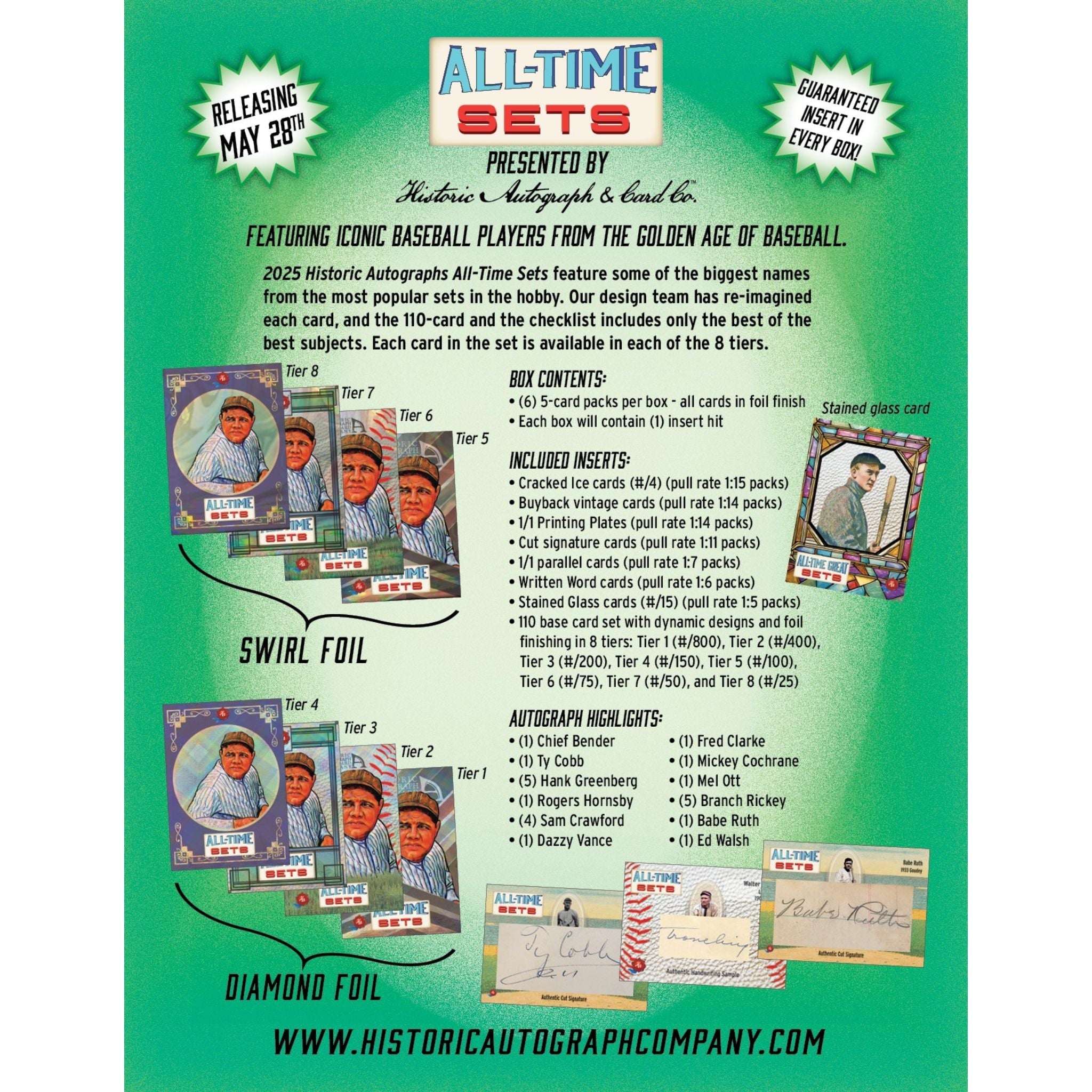 2025 Historic Autographs All Time Sets Baseball Box
