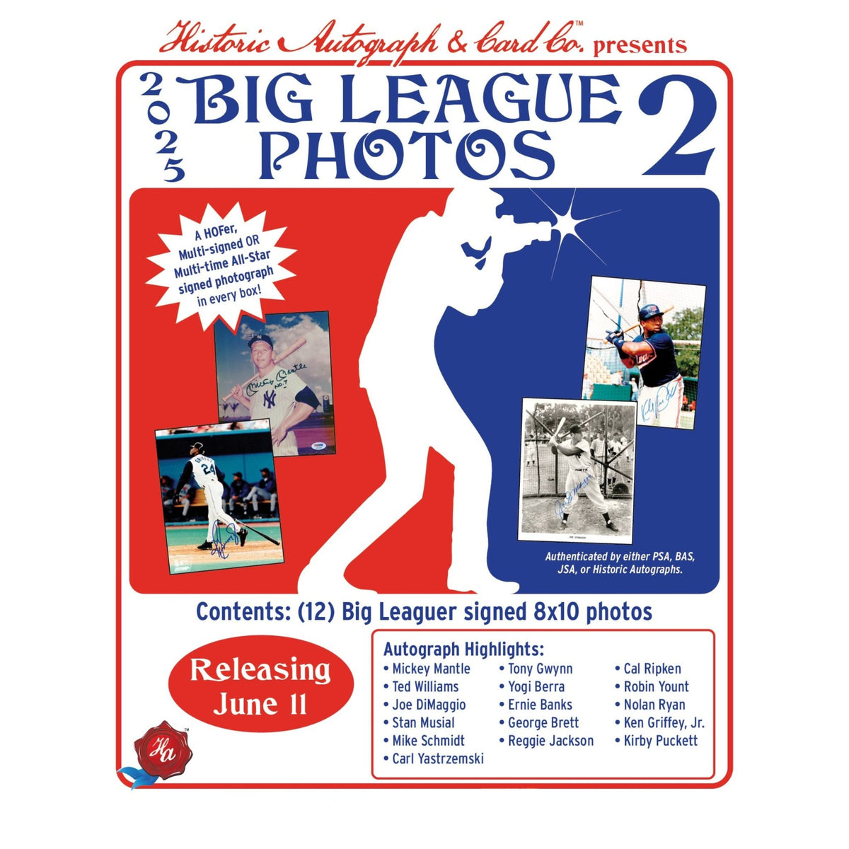 2025 Historic Autographs Big League Photos Autograph Edition Series 2 Baseball Box