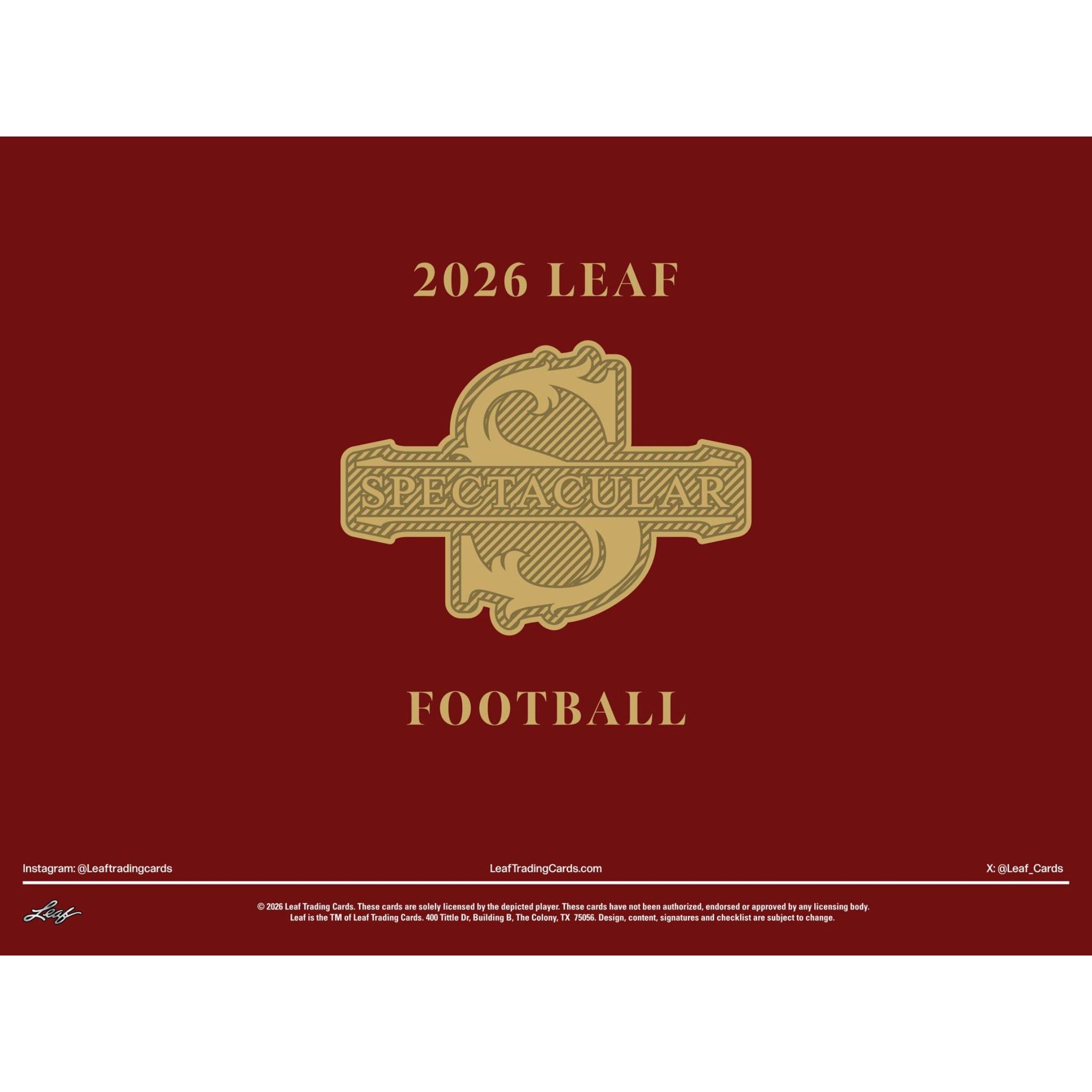 2026 Leaf Spectacular Football Hobby Box