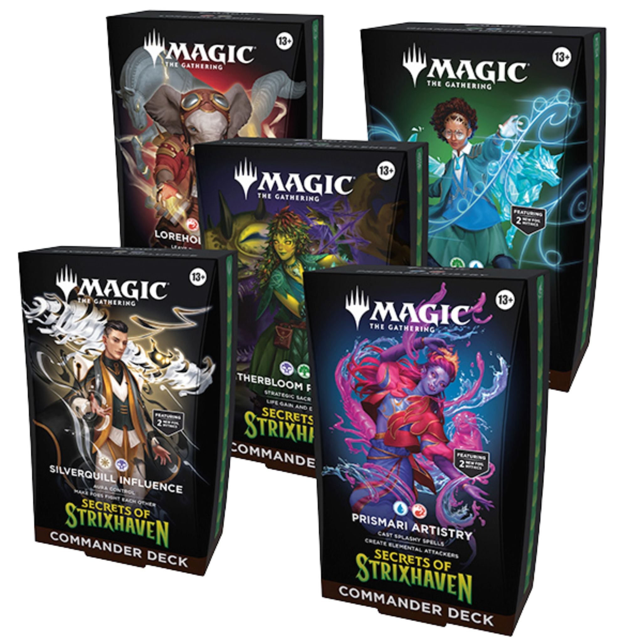 Magic The Gathering Secrets of Strixhaven Commander Deck Display (5 Decks)