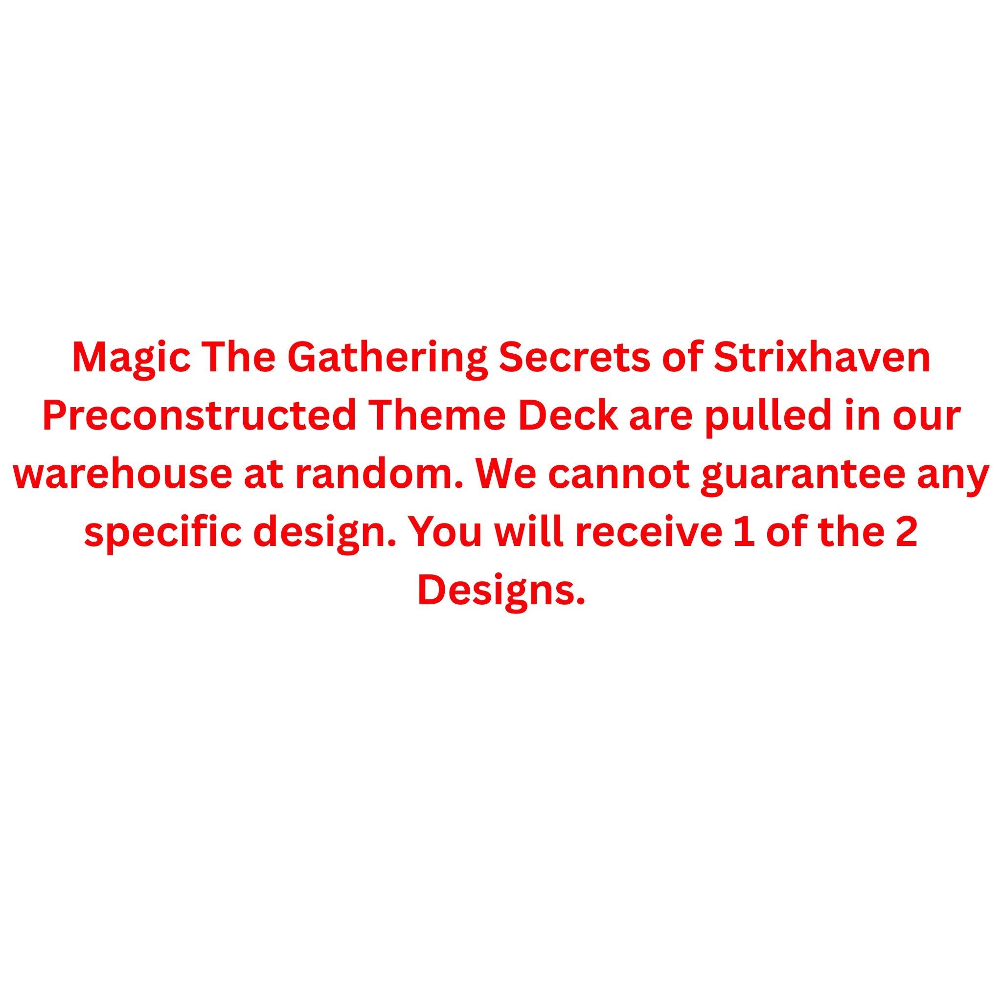 Magic The Gathering Secrets of Strixhaven Preconstructed Theme Deck
