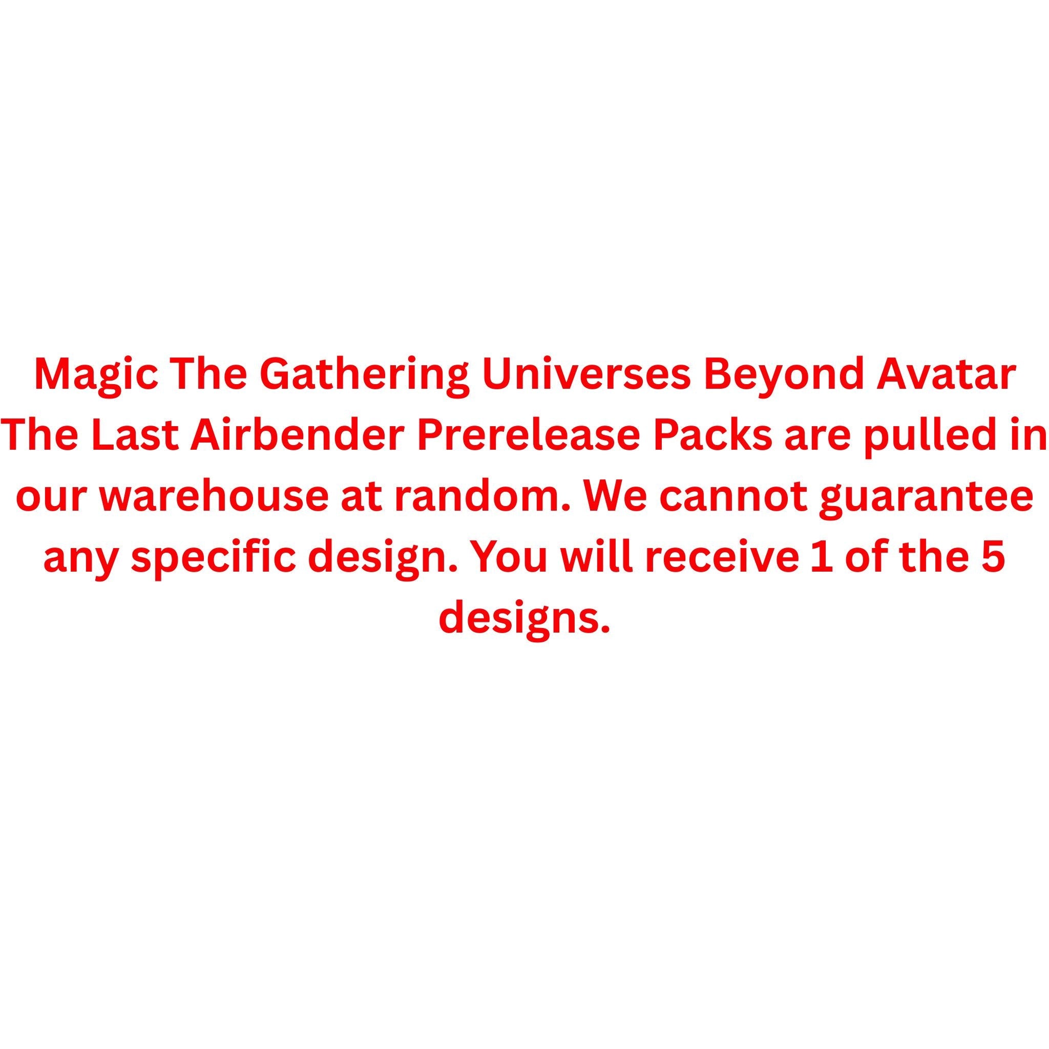 Magic The Gathering Universes Beyond Avatar The Last Airbender Prerelease Pack