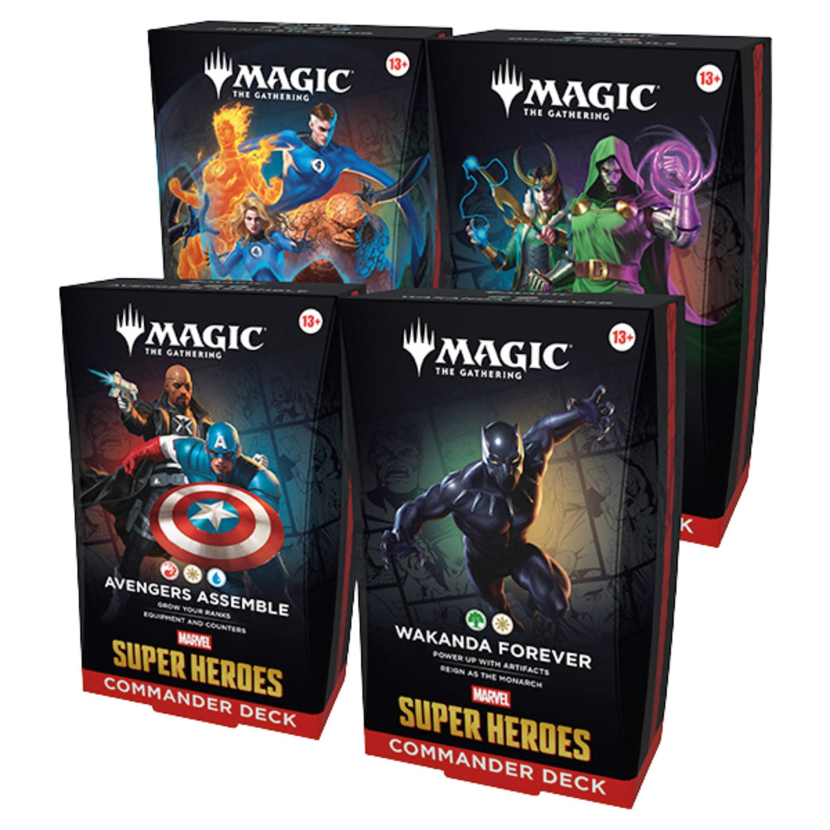 Magic The Gathering Universes Beyond Marvel Super Heroes Commander Deck Display (4 Decks)