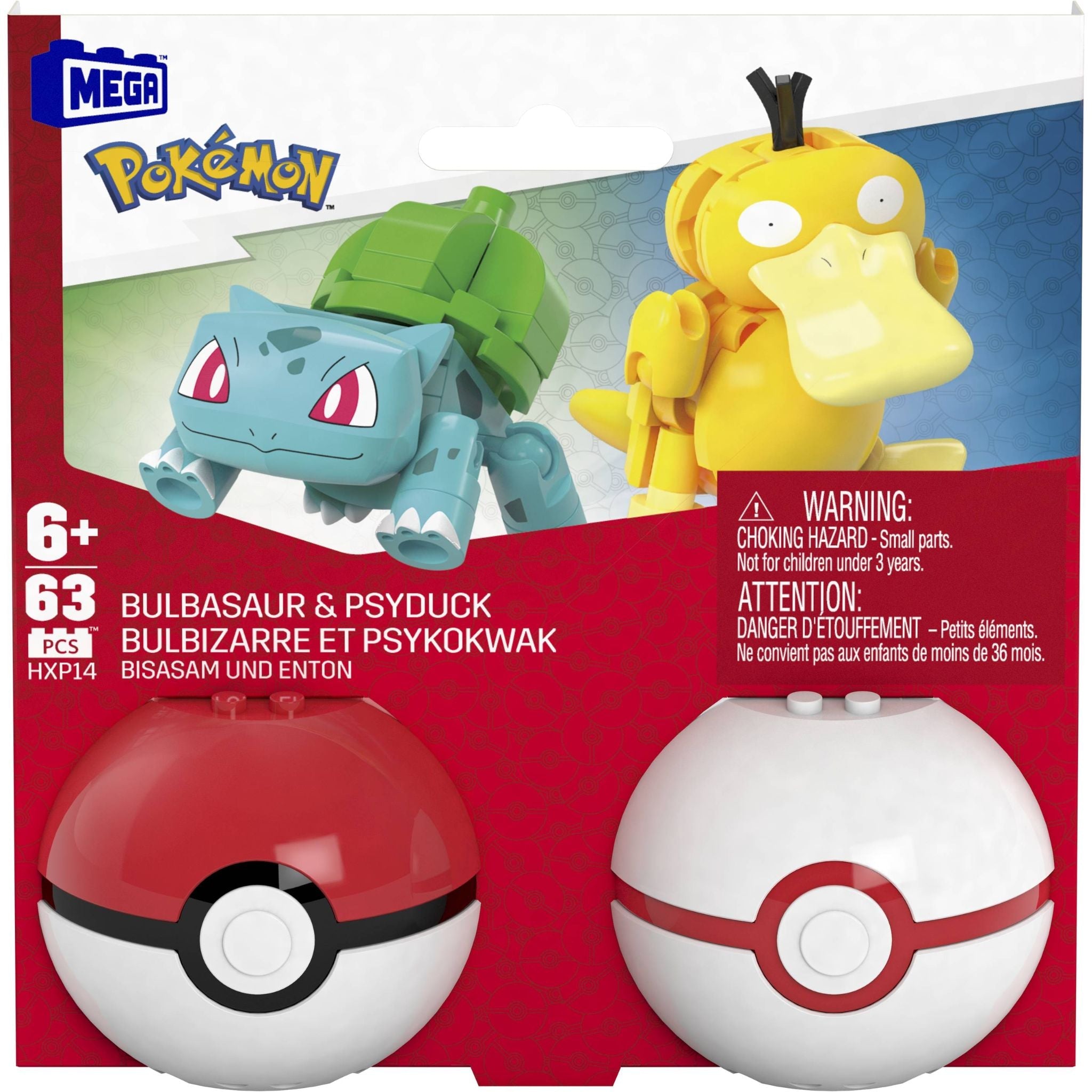Mega Construx Pokemon Poke Ball Collection Bulbasaur & Psyduck