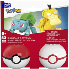 Mega Construx Pokemon Poke Ball Collection Bulbasaur & Psyduck