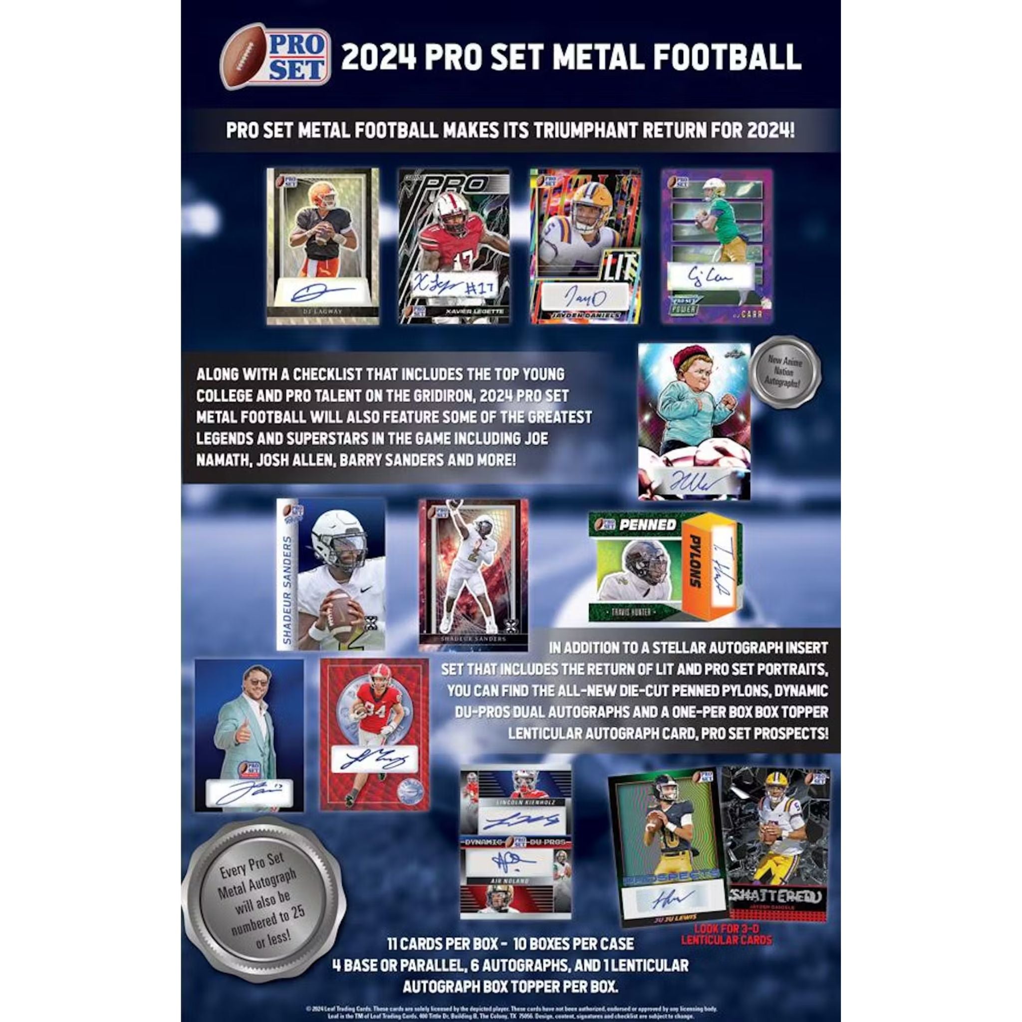 2024 Leaf Pro Set Metal Football Hobby Box