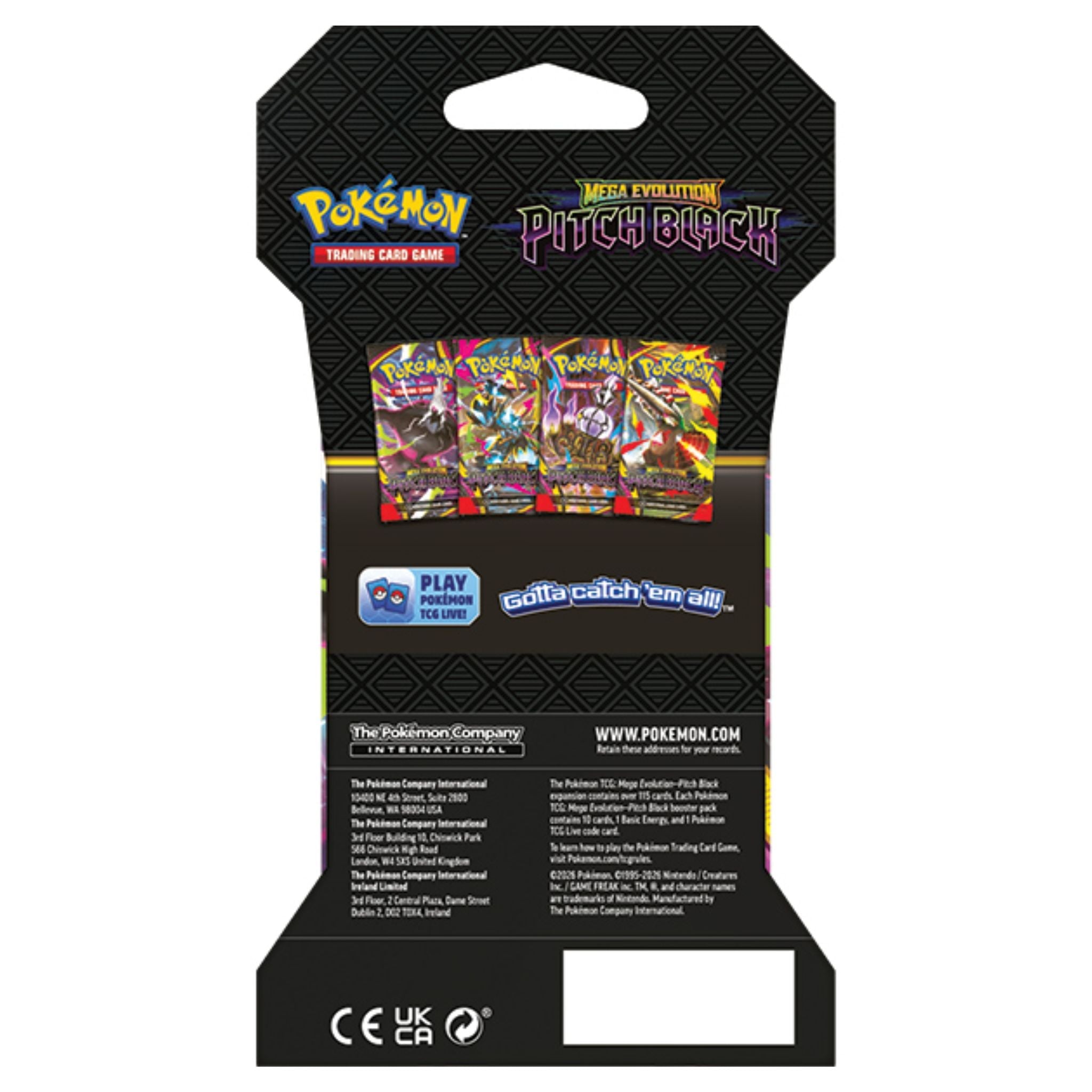 Pokemon Mega Evolution Pitch Black Sleeved Booster Pack