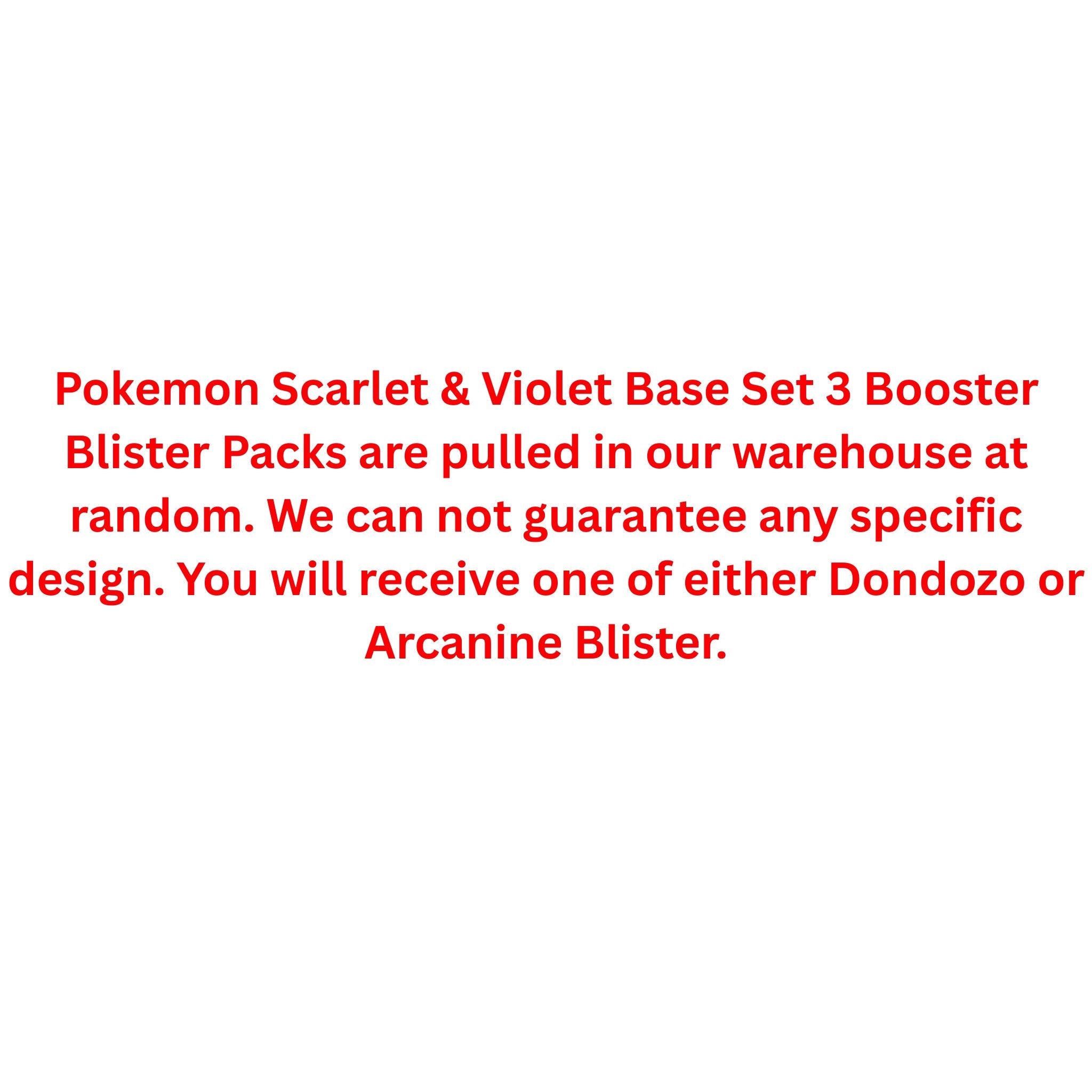 Pokemon Scarlet & Violet Base Set 3 Booster Blister Pack
