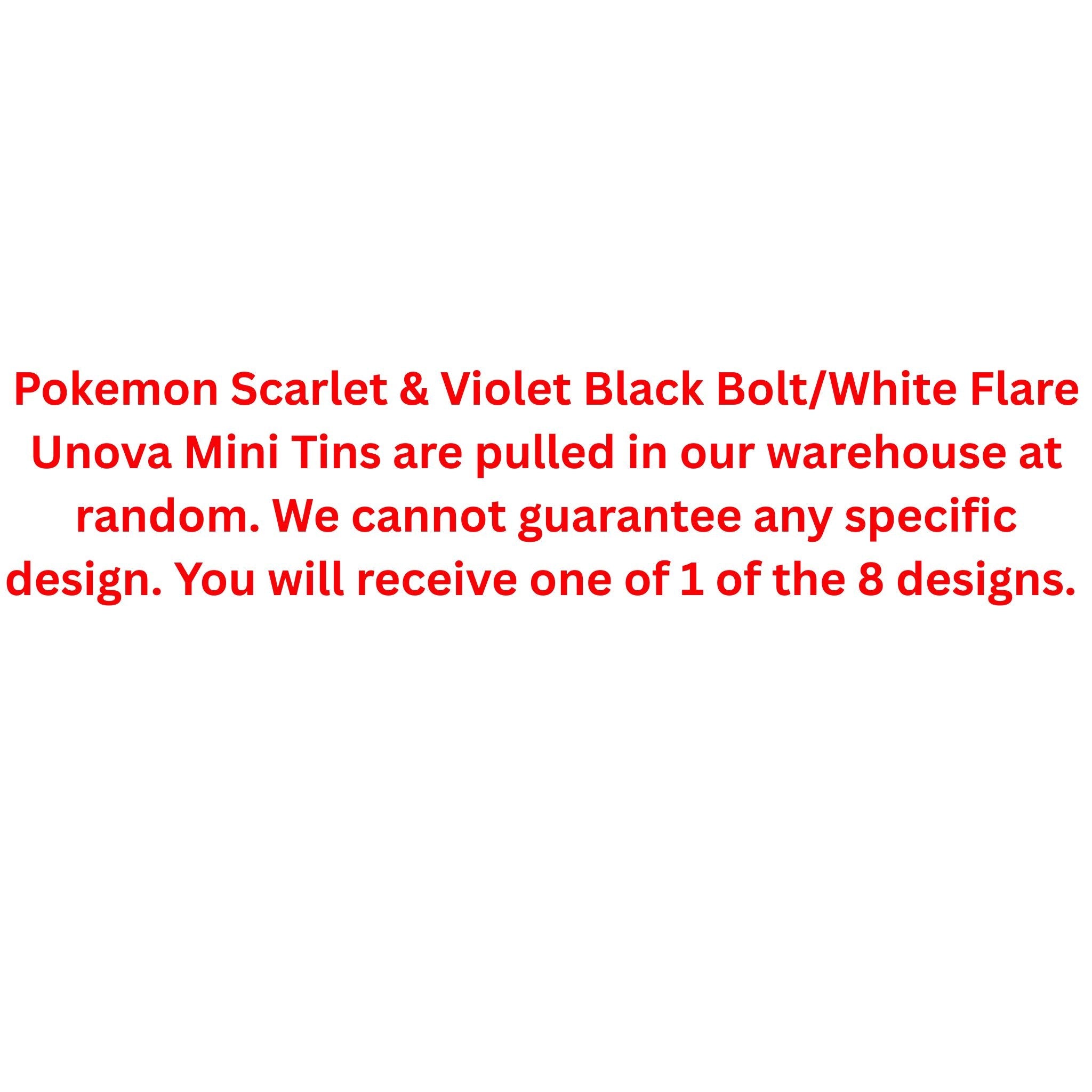 Pokemon Scarlet & Violet Black Bolt/White Flare Unova Mini Tin