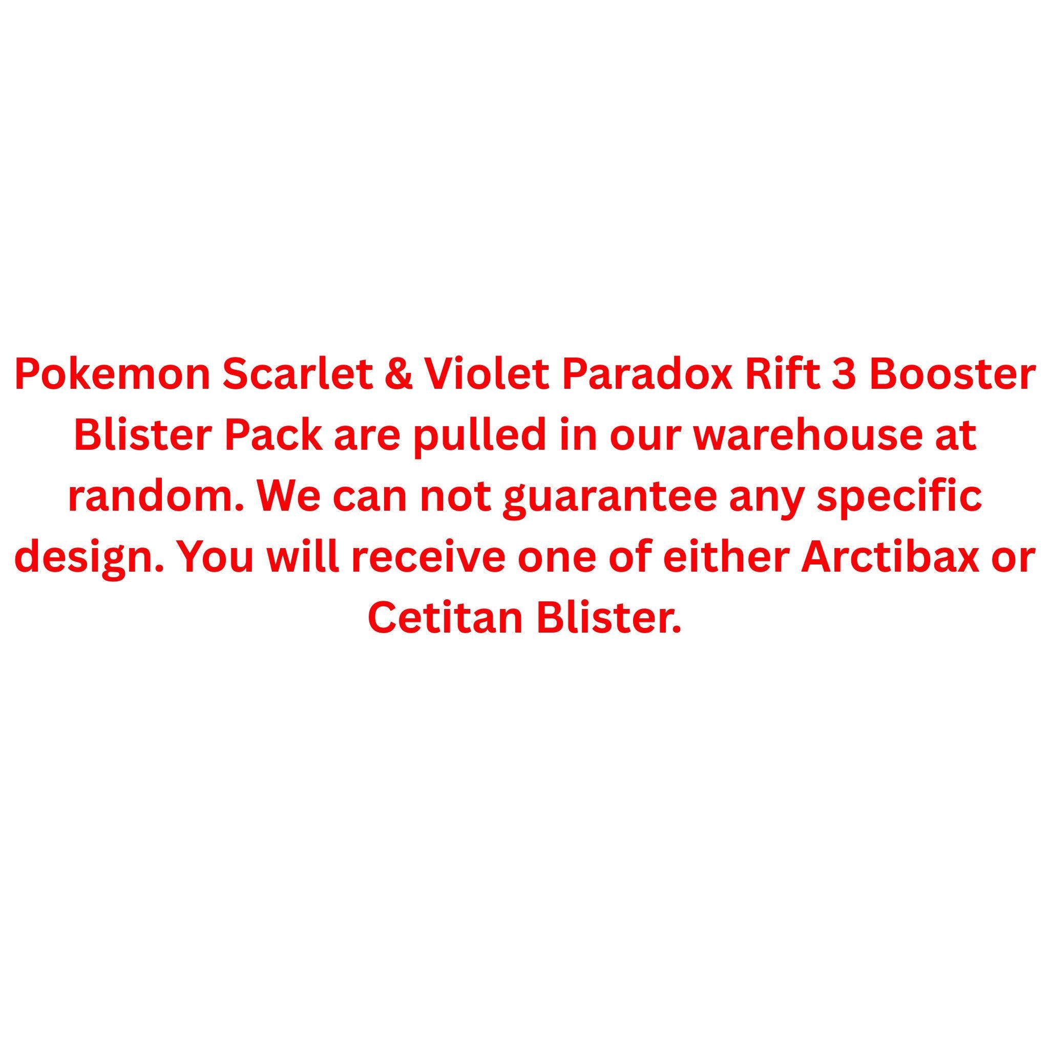 Pokemon Scarlet & Violet Paradox Rift 3 Booster Blister Pack