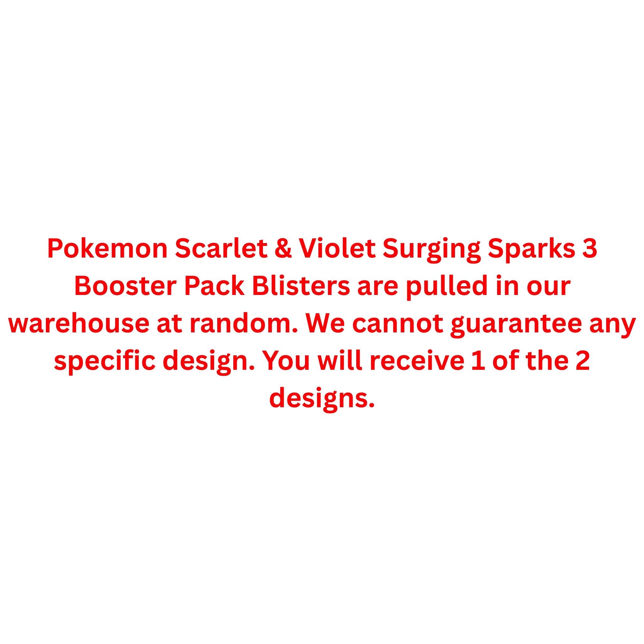 Pokemon Scarlet & Violet Surging Sparks 3 Booster Pack Blister