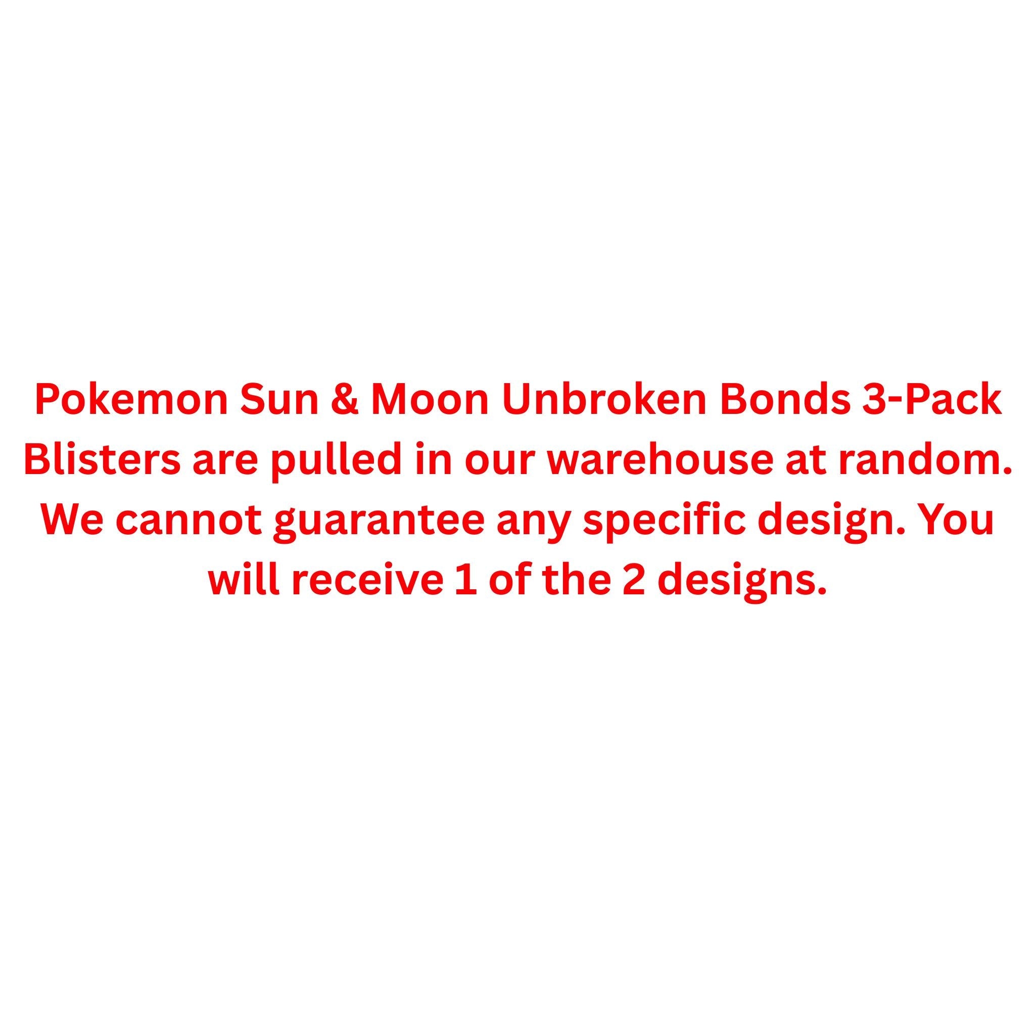 Pokemon Sun & Moon Unbroken Bonds 3-Pack Blister