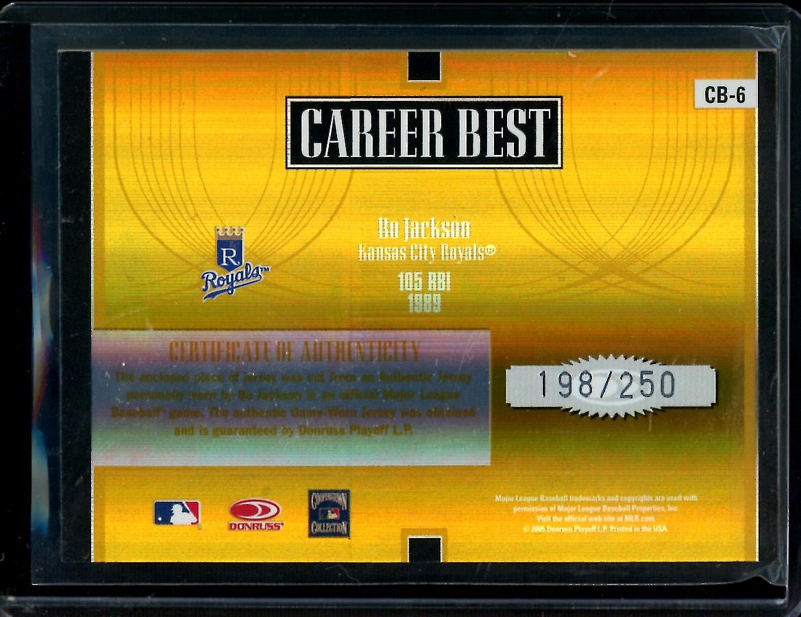 2005 Donruss Elite Bo Jackson Gold Patch /250 Royals