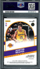 2021/22 Panini Optic Austin Reaves Rookie Auto Green Wave PSA 9 Lakers