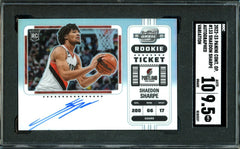 2022/23 Panini Contenders Optic Shaedon Sharpe Rookie Ticket Variation Auto SGC 9.5 Trail Blazers