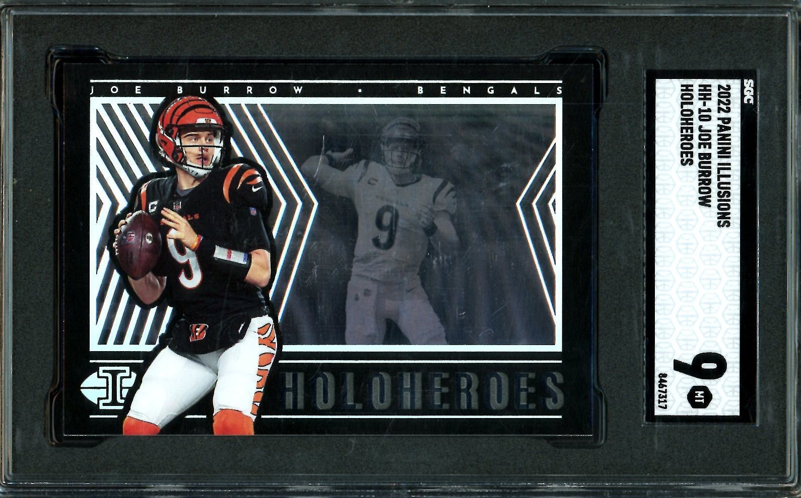 2022 Panini Illusions Joe Burrow Holoheroes SGC 9 Bengals