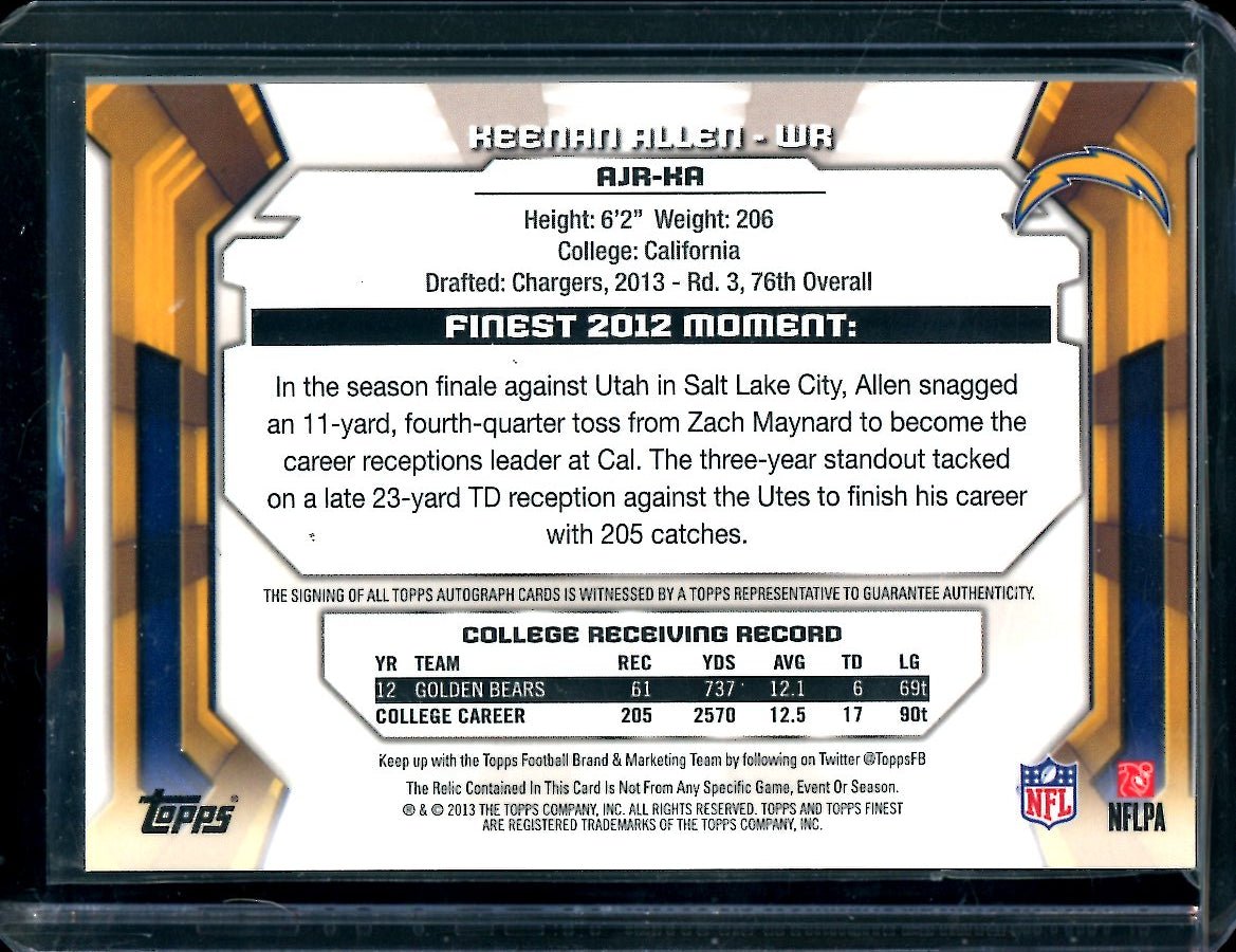 2013 Topps Finest Keenan Allen Rookie RPA /25 Chargers