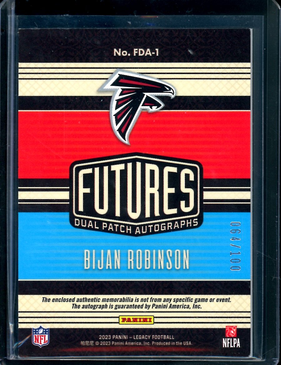 2023 Panini Legacy Bijan Robinson Rookie RPA /100 Falcons
