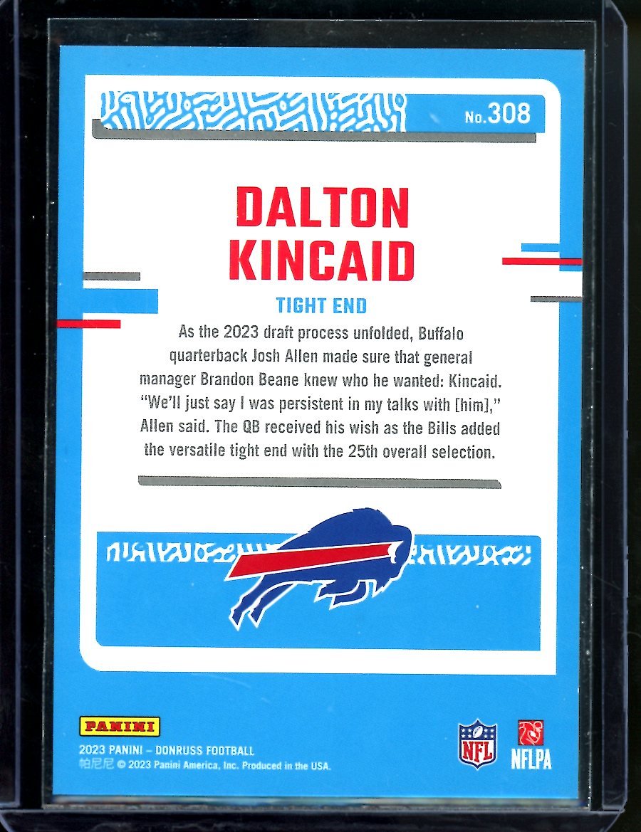 2023 Panini Donruss Dalton Kincaid Rookie Gold Press Proof /50 Bills