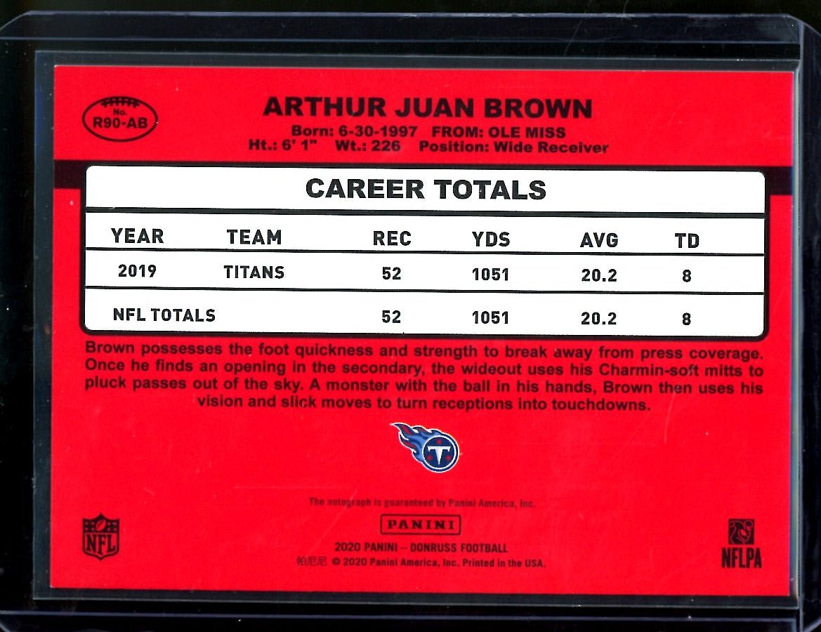 2020 Panini Donruss A.J. Brown "1990" Auto /25 Titans