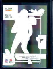 2022 Panini Donruss Clearly Drake London Rookie The Rookies /10 Falcons