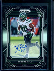 2022 Panini Chronicles Prizm Black Breece Hall Rookie Auto Silver Jets