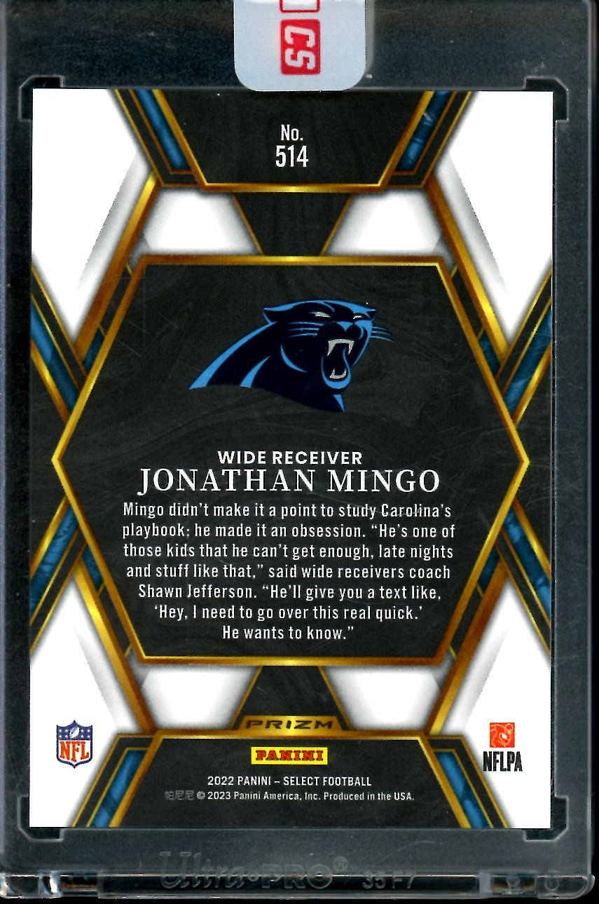 2022 Panini Select Jonathan Mingo Rookie XRC Silver Panthers