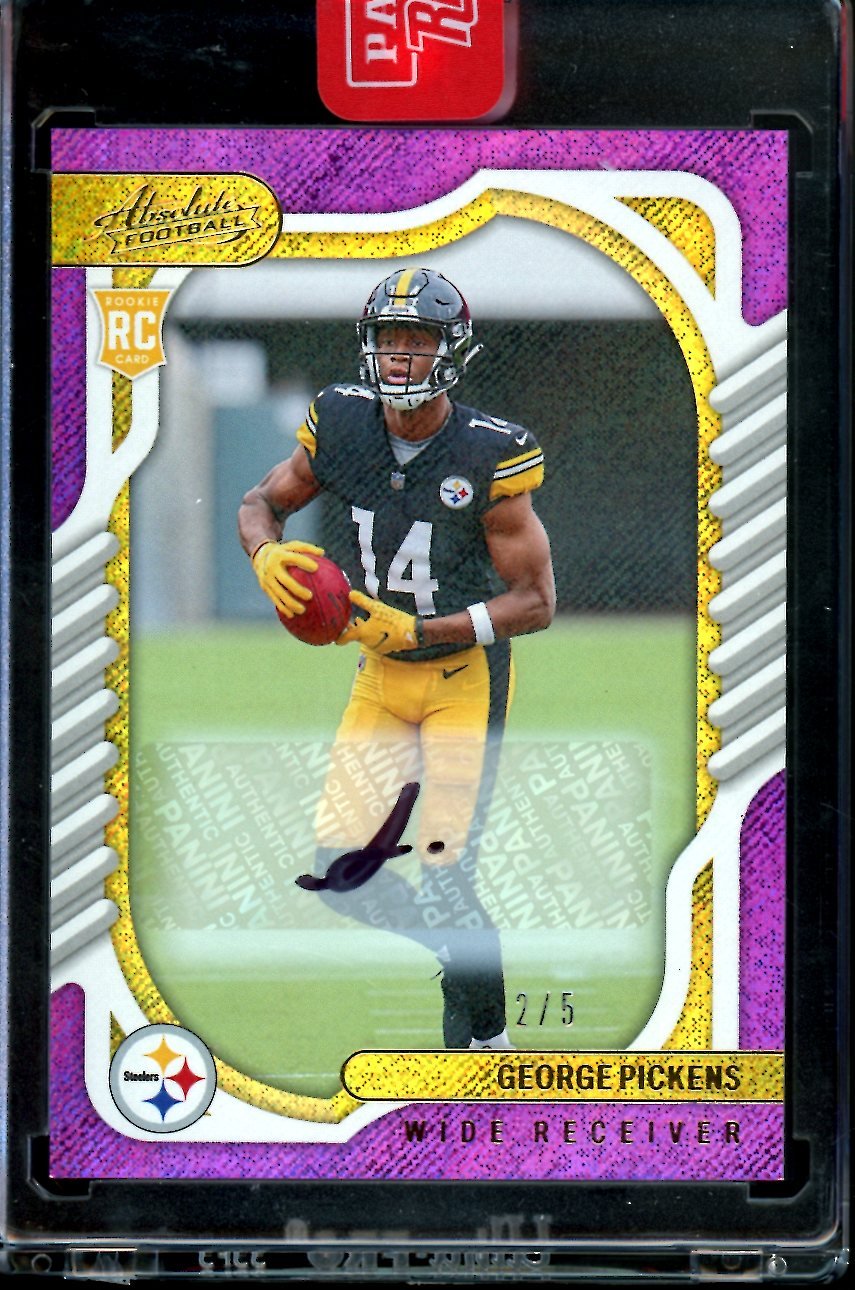 2022 Panini Absolute George Pickens Rookie Purple Rain Auto /5 Steelers