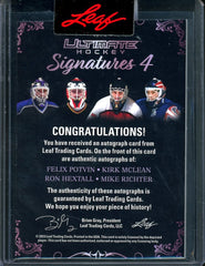 2023 Leaf Ultimate Hockey Felix Potvin/Kirk McLean/Ron Hextall/Mike Richter Quad Auto /8
