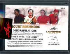 2023 Leaf Ultimate Hockey Gordie Howe/Ted Lindsay/Terry Sawchuk/Nicklas Lidstrom Mount Rushmore Quad Patch /25