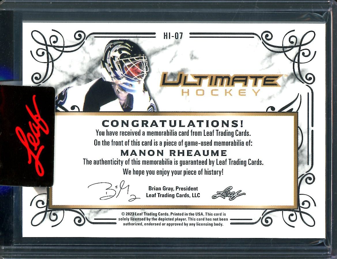 2023 Leaf Ultimate Hockey Manon Rheaume Quad Patch /4
