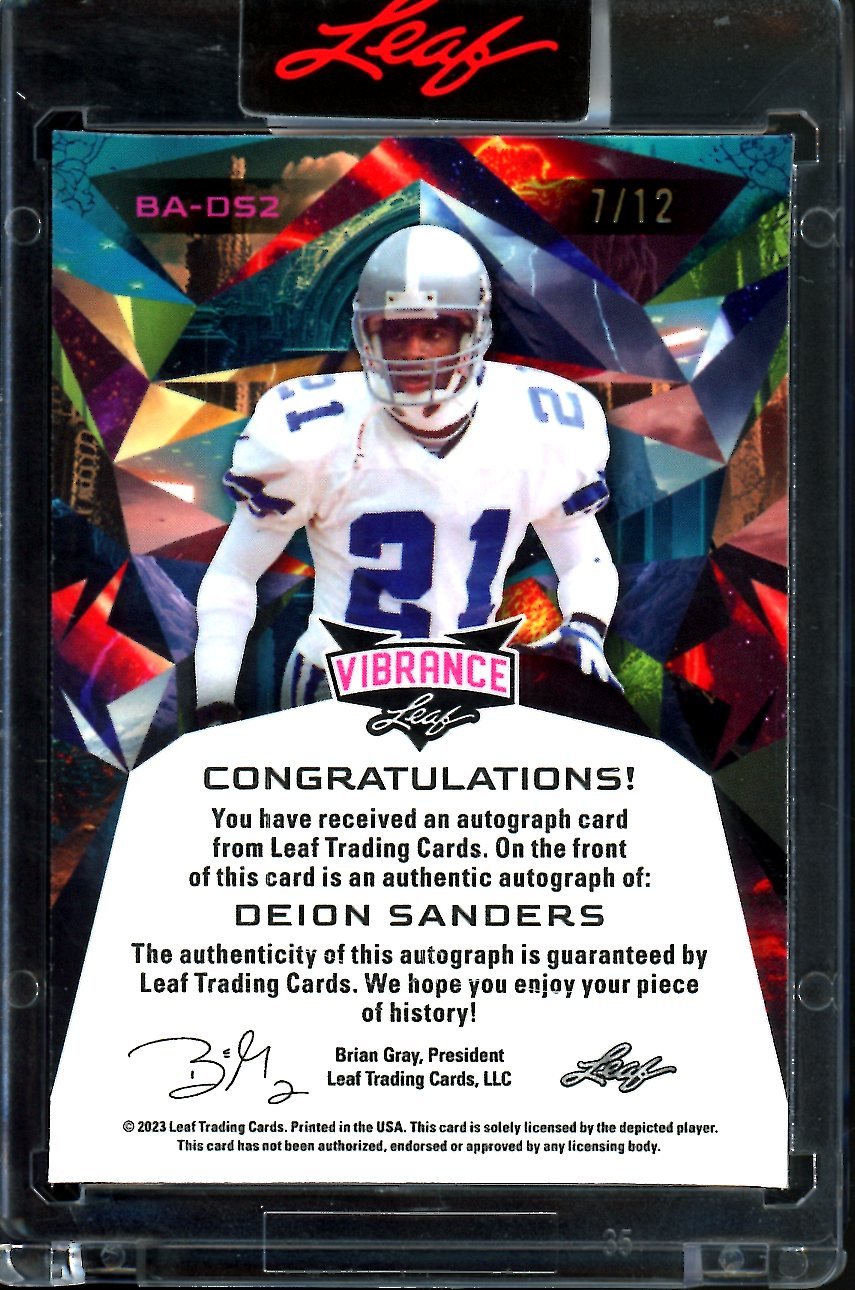 2023 Leaf Vibrance Deion Sanders Auto /12 Cowboys